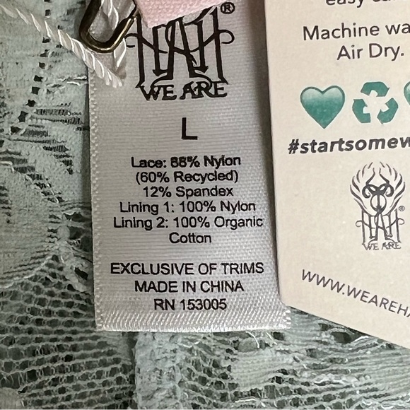 Free People X HAH Comin in Haht Lace Bodysuit Size Large Something Blue - Picture 16 of 16